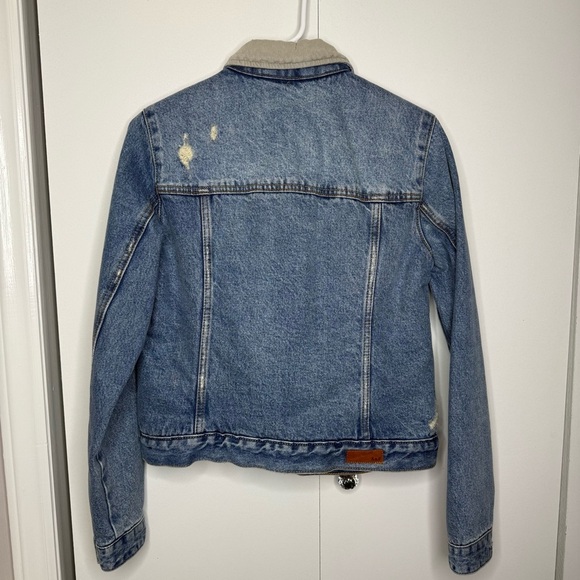 Abercrombie & Fitch Blue Jean Barn Jacket with Fur Collar - Small - Picture 2 of 8